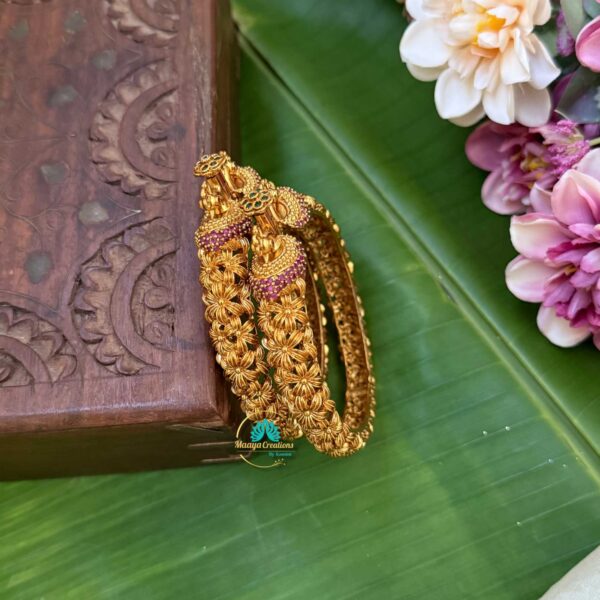 Gold Look like AD Stone Bangle Set - PGB21