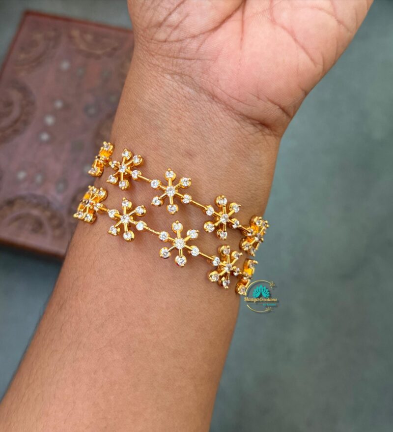Gold Look like AD Stone Bangle Set - PGB22 - Image 2