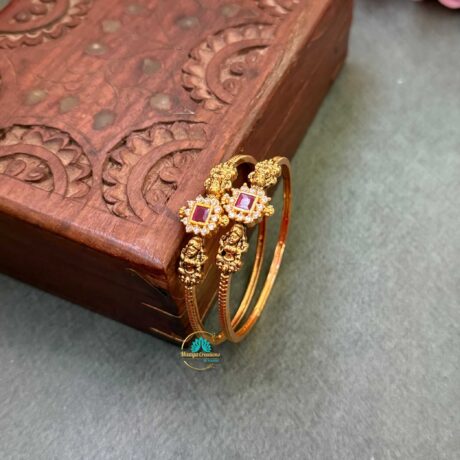 Gold Look like AD Stone Bangle Set - PGB24