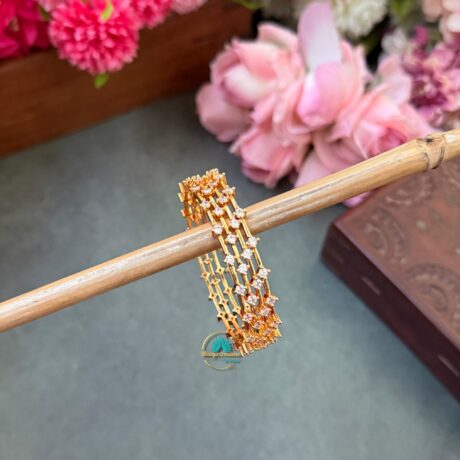 Gold Look like AD Stone Bangle Set - PGB14
