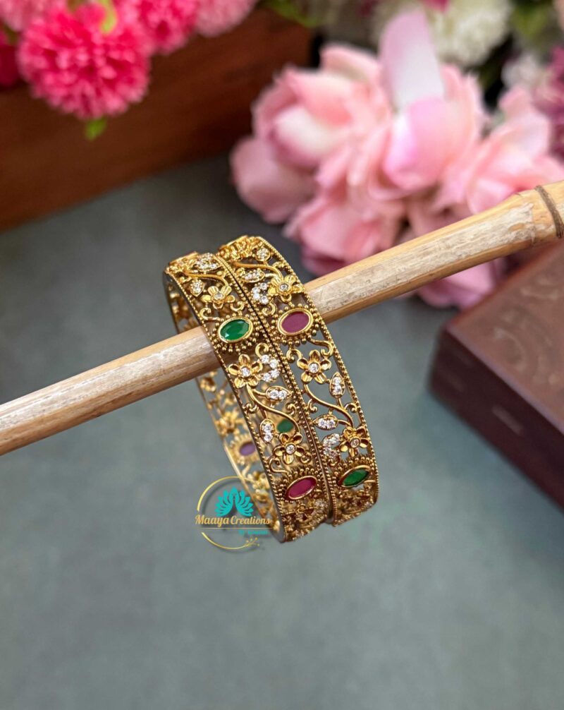 Antique designer Stone Bangle Set - PGB18