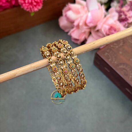 Antique Designer Stone Bangle Set - PGB16