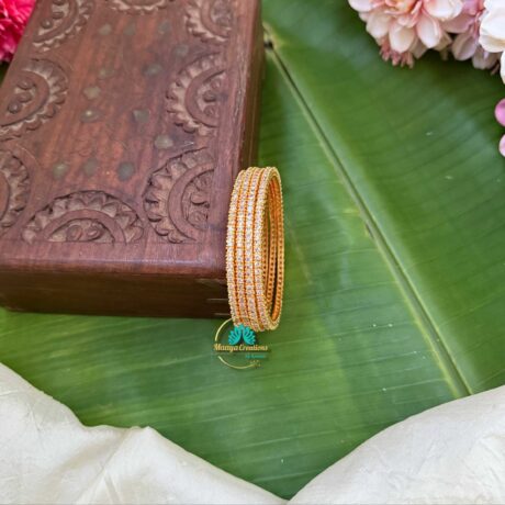 Gold Look like AD Stone Bangle Set - PGB3