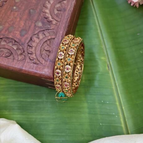 Antique designer Stone Bangle Set - PGB19