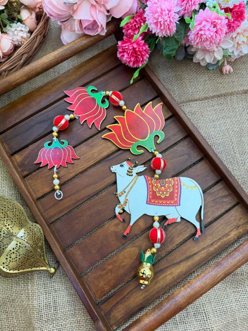 Traditional Kamdhenu & Lotus Hanging - TO8 - Image 2
