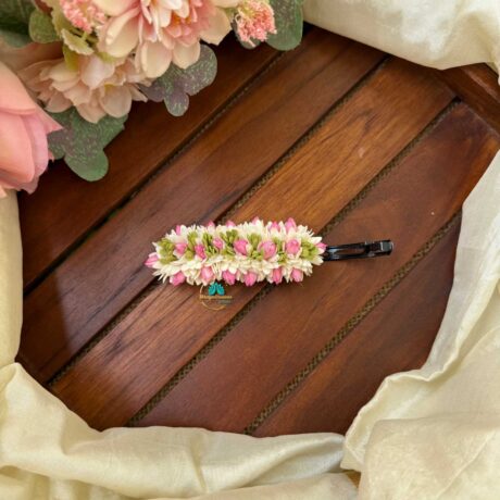 Real Look like Jasmine with Pink Mottu with Green Touch– Jasmine Centre Clip - J243