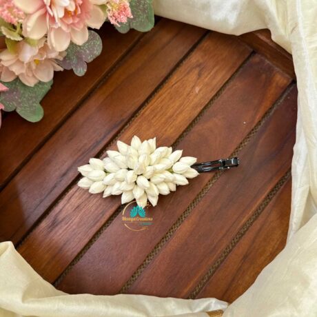 Real Look like White Mottu Malli – Jasmine Centre Clip - J254