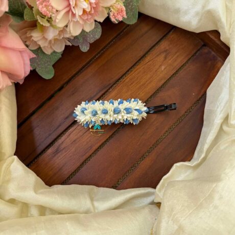 Real Look like White with Dark Blue Mottu – Jasmine Centre Clip - J239