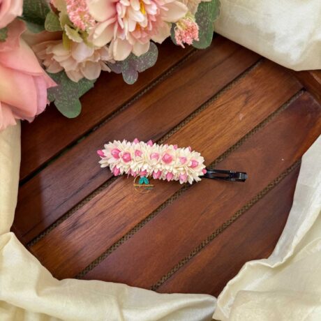 Real Look like White  with Pink Mottu – Jasmine Centre Clip - J241