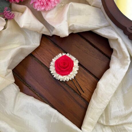 U pin - Real Look Like Mullai with Red Rose U pin - Mullai U pin J319