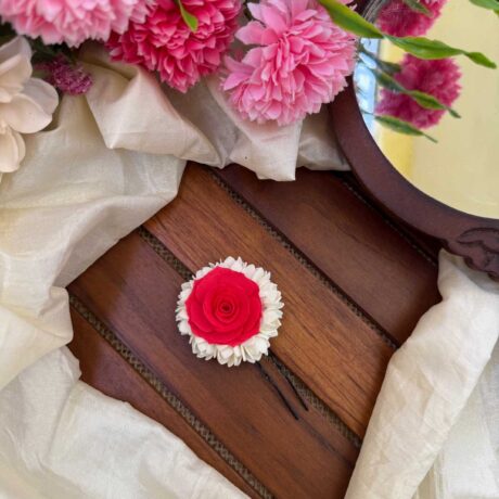 U pin - Real Look Like Malli with Red Rose U pin - Malli U pin - J326