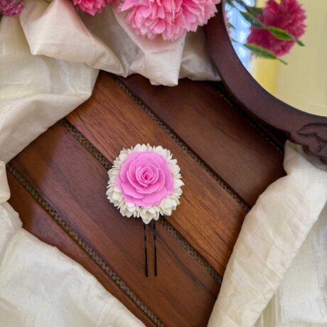 U pin - Real Look Like Malli with Pink Rose U pin - Malli U pin - J330