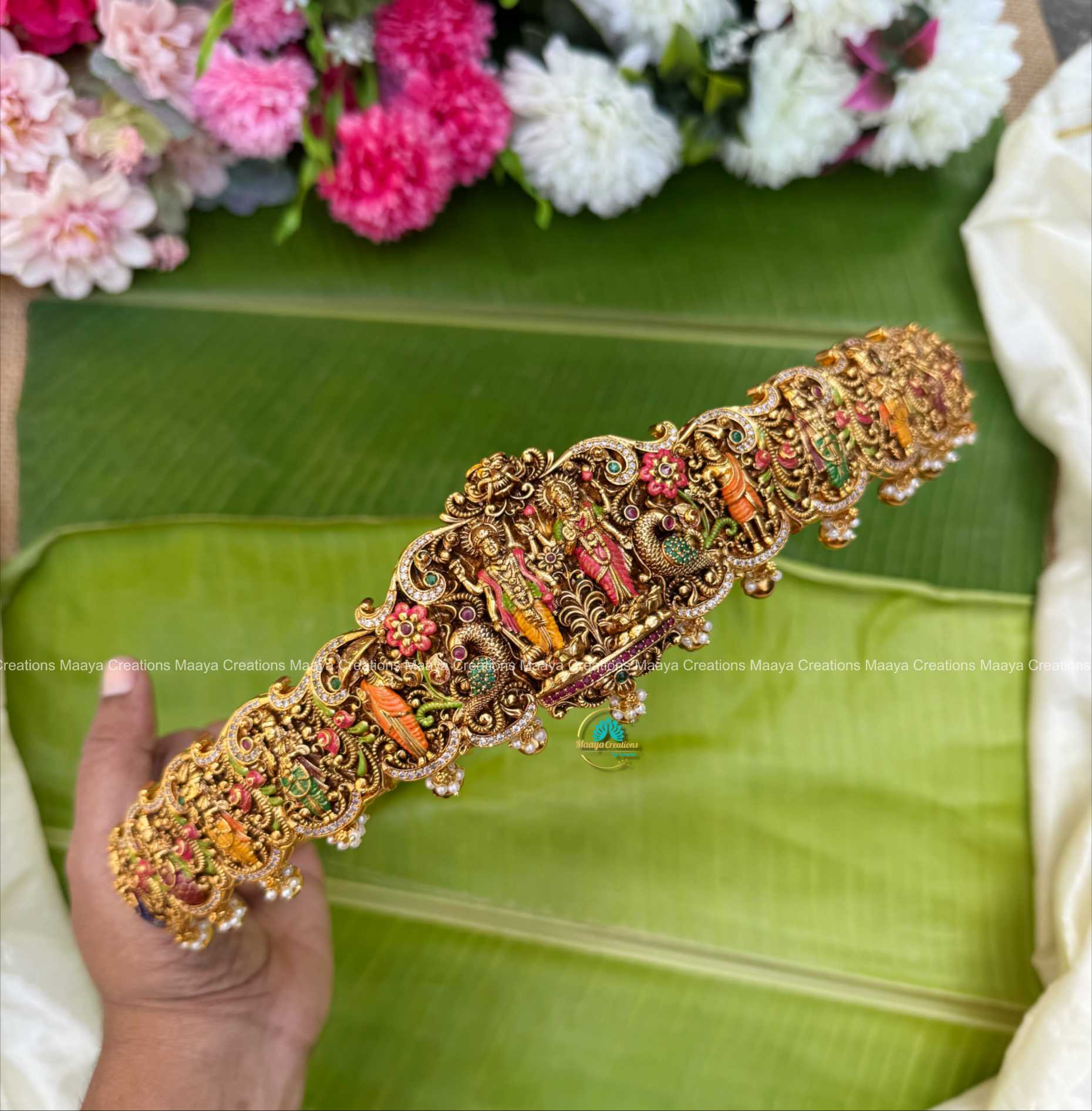 Taruni - Ram Pariwar Antique Gold Hand painted HipBelt - TS18