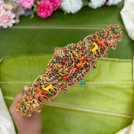 Taruni -  Ganesh Antique Gold Handpainted Nakshi HipBelt - TS17