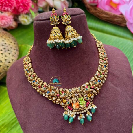 Taruni - Sivan Parvathy Antique Gold Handpainted Necklace - TS11