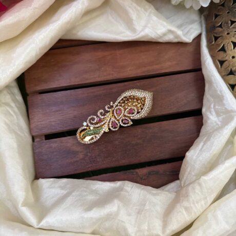 Designer AD Stone with Ruby Drop Centre Clip - AD09