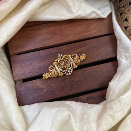 Fancy AD Stone with Ruby and Green Stone Centre Clip - AD11