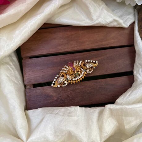 Designer Peacock with Lotus AD Stone Centre Clip - AD14