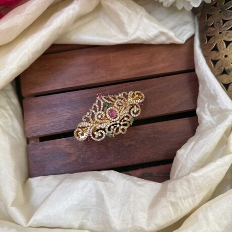 Elegant AD Stone with Ruby Oval Centre Clip - AD07