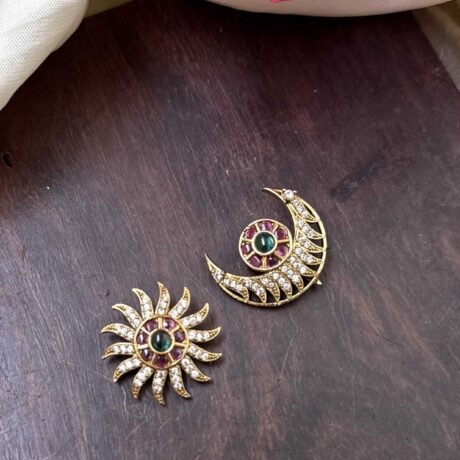 Elegant AD Stone Ruby with Green Chandran & Suryan Billai - CS02