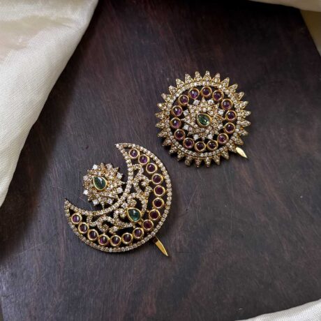 Designer AD Stone Ruby Drop Style Chandran & Suryan Billai - CS04