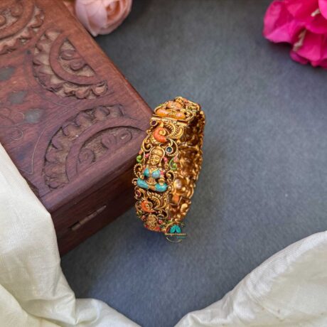 Lakshmi Embossed Hand Painted Kada Bangles - TS29