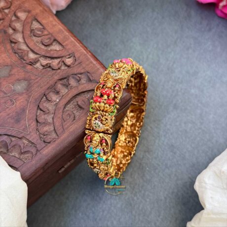 Lakshmi Embossed Hand Painted Kada Bangles - TS31