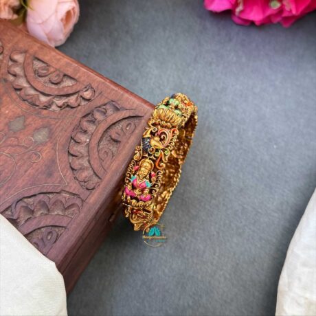 Lakshmi Embossed Hand Painted Kada Bangles - TS30
