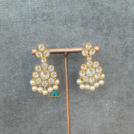 Precious Gold Polish Kemp White Stone Earrings - PKJ177