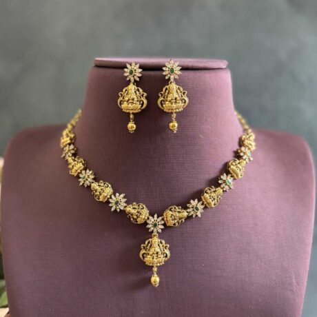 Lakshmi With AD Stone Chocker With Earring - TS35