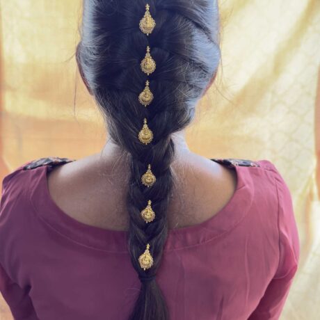 Divine Lakshmi With White Stone Hair Hooks - HH01