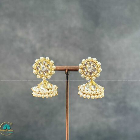 Precious Kemp White Stone Jhumka - PKJ203