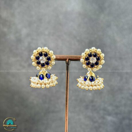 Precious Kemp Blue Stone Jhumka - PKJ204