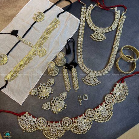 Precious White Stone Kemp Bridal/Bharatanatyam Set- PKJ194