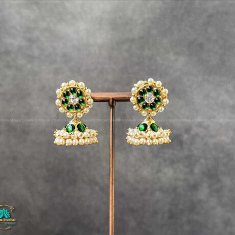 Precious Kemp Green Stone Jhumka - PKJ200
