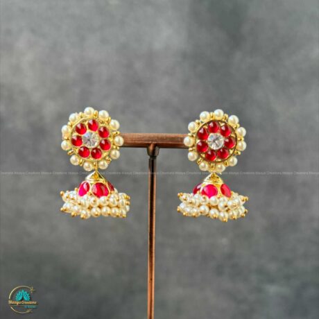 Precious Kemp Red Stone Jhumka - PKJ201