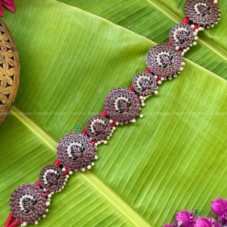 Precious Black Polish Peacock Hip belt - PKJ205