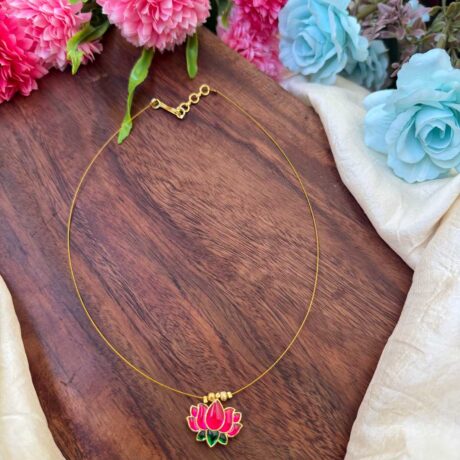 Lotus Pendant Invisible Neckpiece – IN131