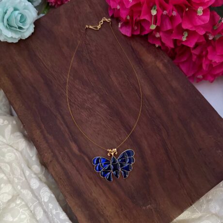 Single Butterfly Pendant Invisible Neckpiece – IN162