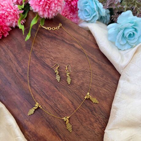 Peacock Pendant Invisible Neckpiece – IN126