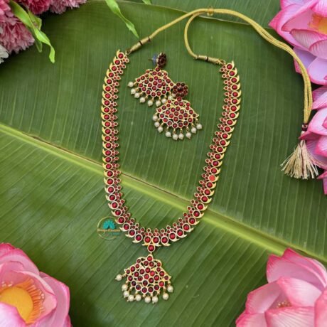 Red Kemp Mango Pendant Haram- KN097