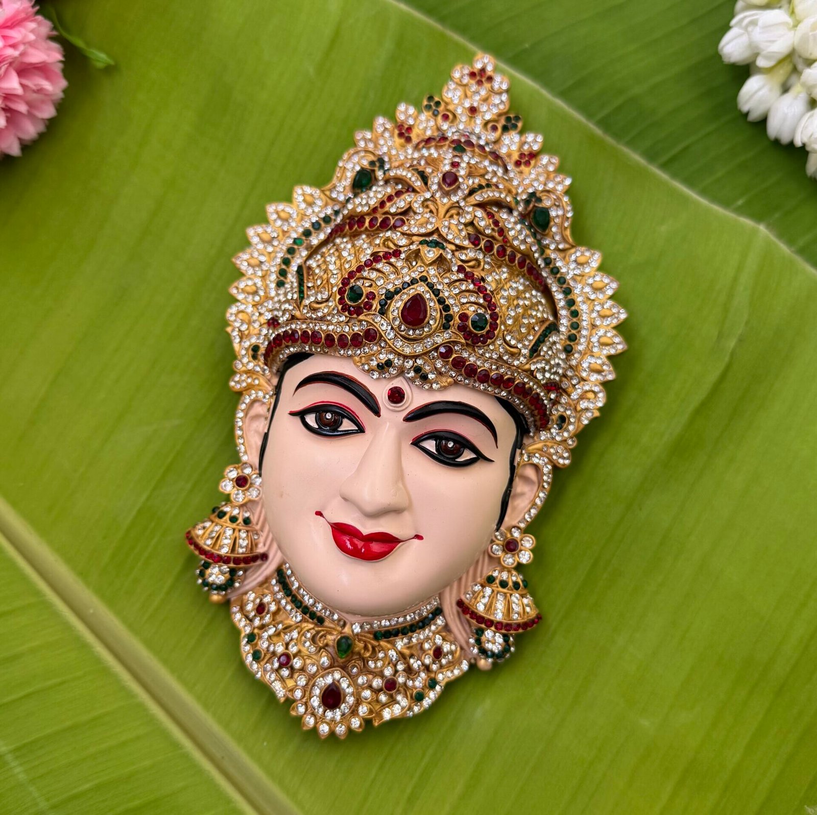 Premium Devi Mugam for Varalakshmi Kalasam / Goddess Face- LD02 (8 Inch) - Image 2