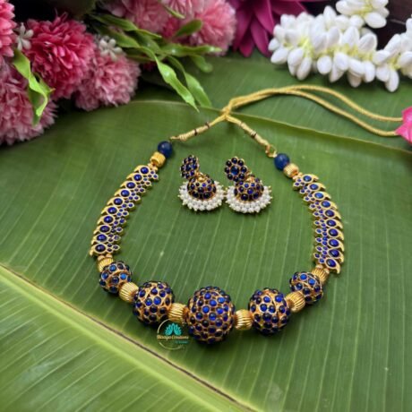 Blue Rudraksh Pendant Necklace- KN095