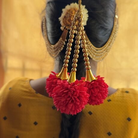 Real look like Red Mullai Flower Kunjalam - J403