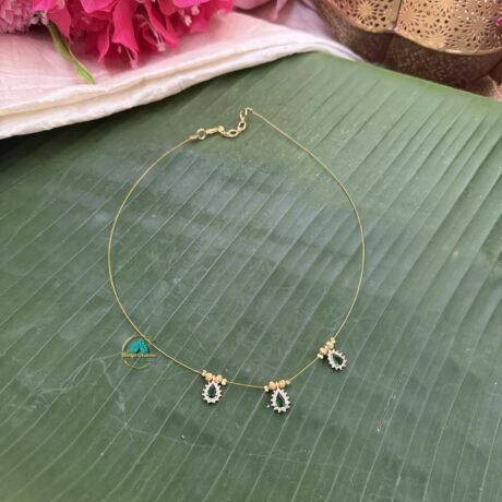 Green Stone Thilak 3 Pendant Invisible Neckpiece – IN182