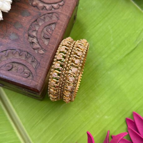 Premium Peacock Cut Design Bangles Set - PGB63