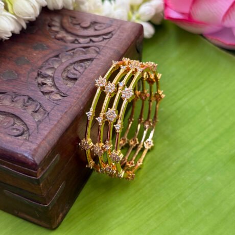 Premium Star Cut Stone Design Bangles Set - PGB65