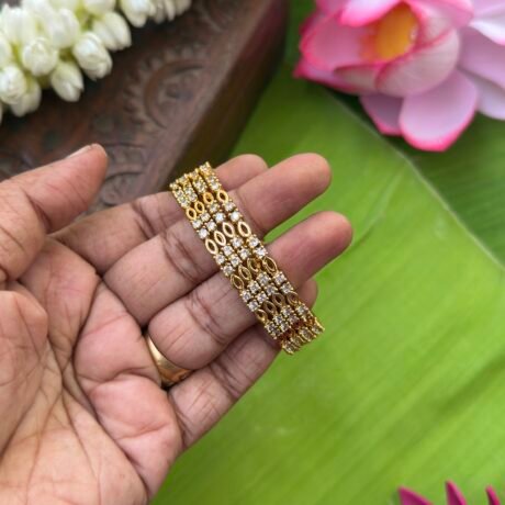 Premium White stone Design Bangles Set - PGB69