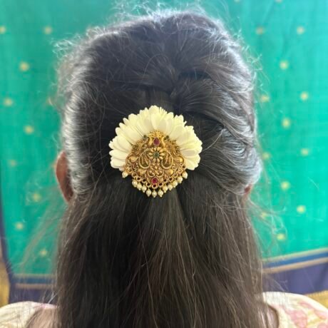 Matte Lakshmi Jadai Billai with Pearl drops x Mullai - J453