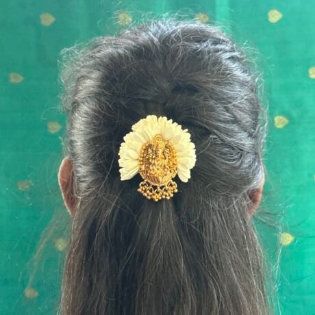 Premium Maaya Lakshmi Jadai Billai with gold drops x mullai - J452